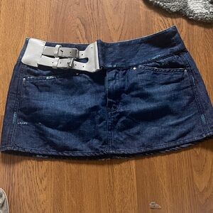 Diesel Dark Denim Skirt with Gray Accents